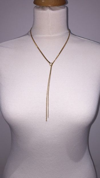 Sautoir doré anneau et strass