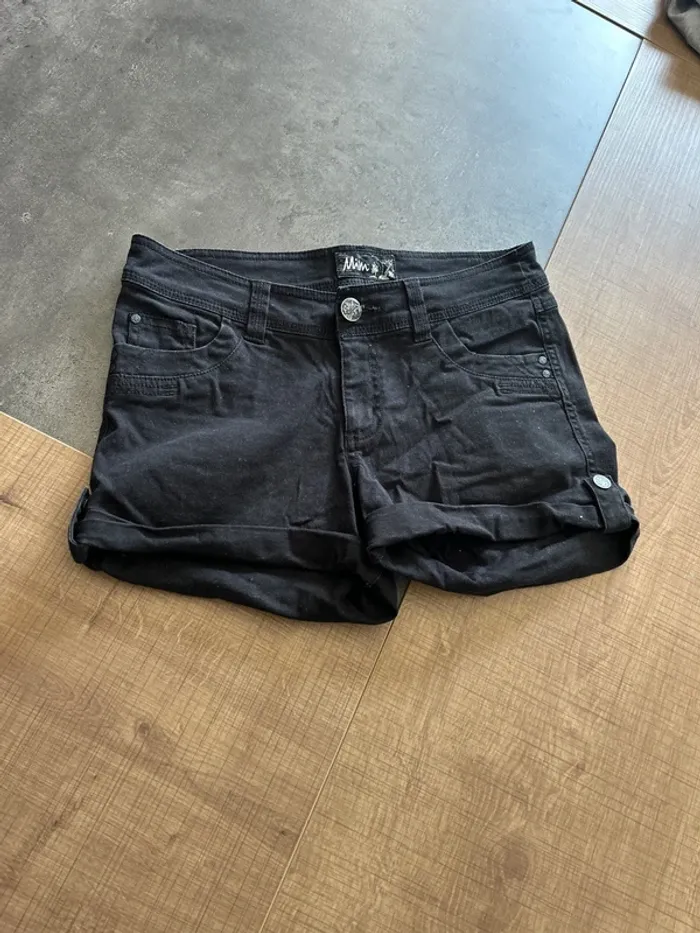 Short en jean noir femme, taille 34