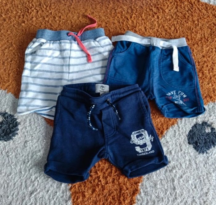 Lot de 3 shorts 6 mois Timberland 3 pommes cadets rousselle paris