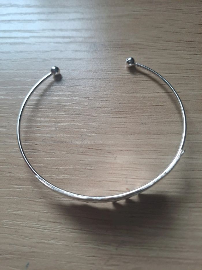 Bracelet argenté feuille - photo numéro 2