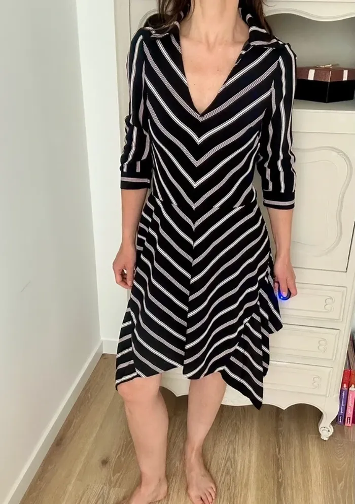 Robe Morgan rayures noir & blanc – Taille 36 – Excellent état - photo numéro 4