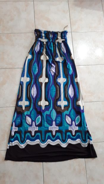 Robe turquoise et marron taille 34/36