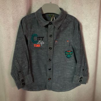Chemise en jeans chiné fluo 3 ans Orchestra