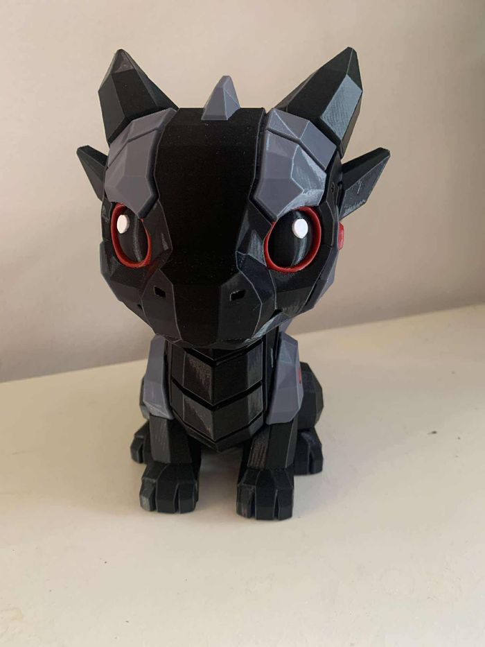 Dragon cyborg – décoration geek – dragon futuriste - photo numéro 2