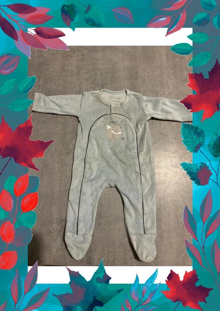 Pyjama avec ouverture sur le devant, chocolatine, taille 3 mois