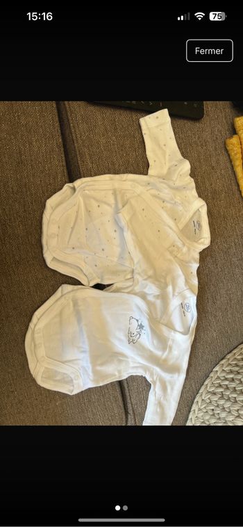Lot de 2 bodys taille naissance