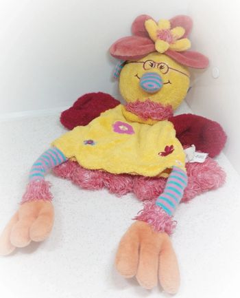 Peluche doodle plush doudou animal pet oiseau bird catimini marionnette puppet autruche ostrich