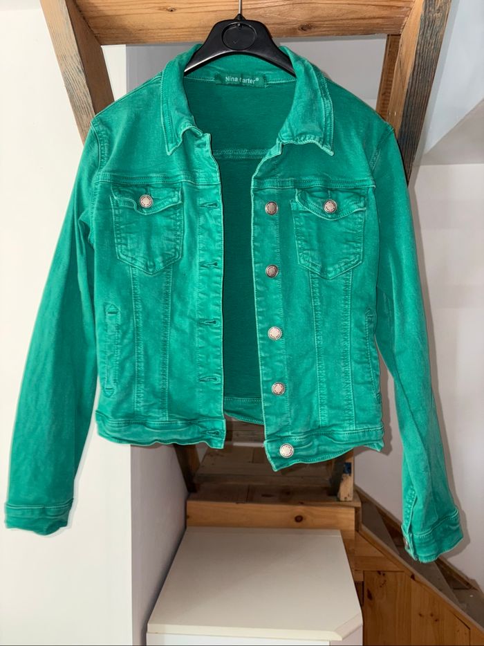 Veste en jean verte - photo numéro 5