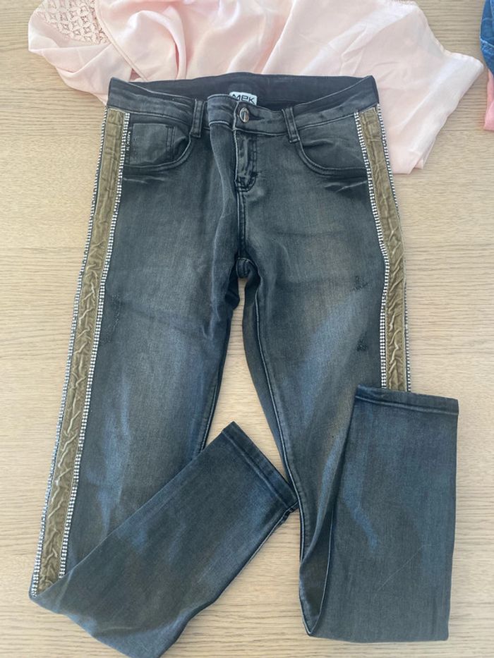 Jeans noir strass 14 ans Mek et Blouse rose - photo numéro 4