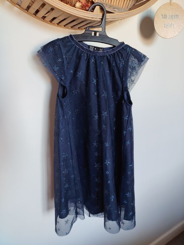 Robe de fêtes qteX bleu étoilée 6ans - photo numéro 2