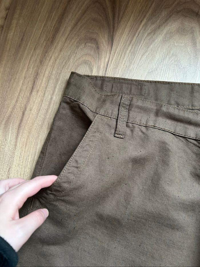 Pantalon marron uni en lin Homme H&Lewis Tailles 44-46 - photo numéro 4