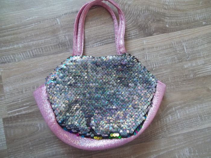 Petit sac à main rose brillant sequins magiques - photo numéro 3