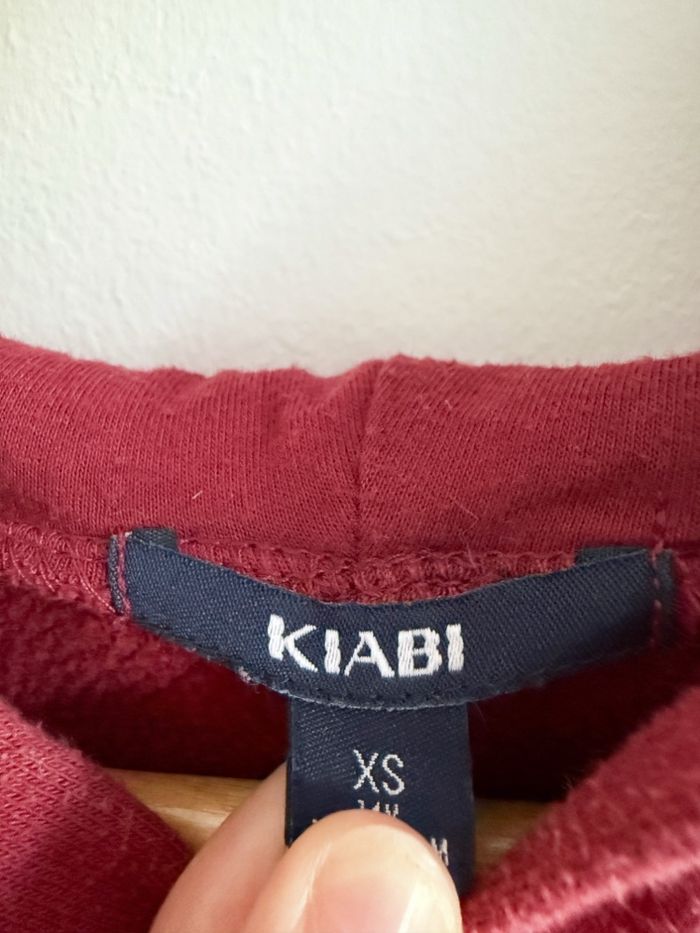 Sweat-shirt à capuche bordeaux kiabi taille 34 XS - photo numéro 4