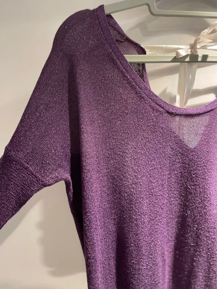Jolie pull violet à paillettes Mim taille S - 36 - photo numéro 2