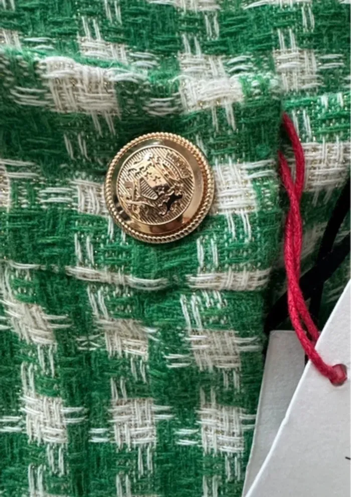 Short carreaux tweed vintage neuf S - photo numéro 6