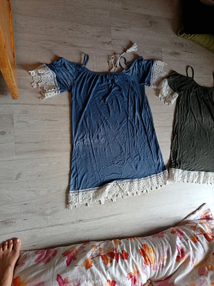 Haut top tunique dentelle femme épaule dénudées taille 42 XL a 44 XXL - photo numéro 3