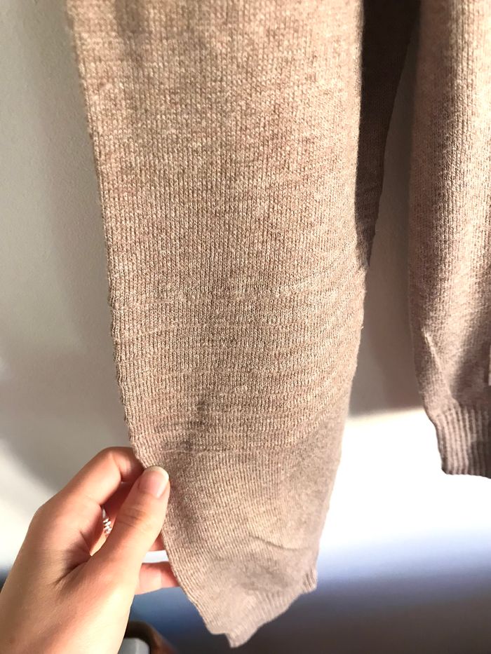 Pull long col roulé marron clair Carnet de vol taille L - photo numéro 5