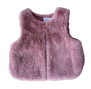 Gilet sans manches fausse fourrure rose TAO – 6 mois