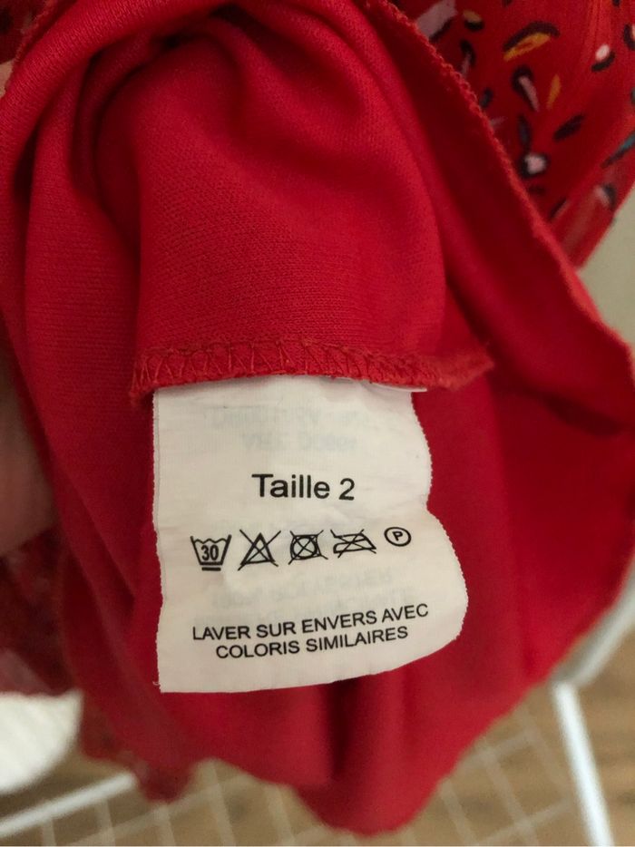 Robe rouge plissée - Christine Laure - taille 2 - photo numéro 6