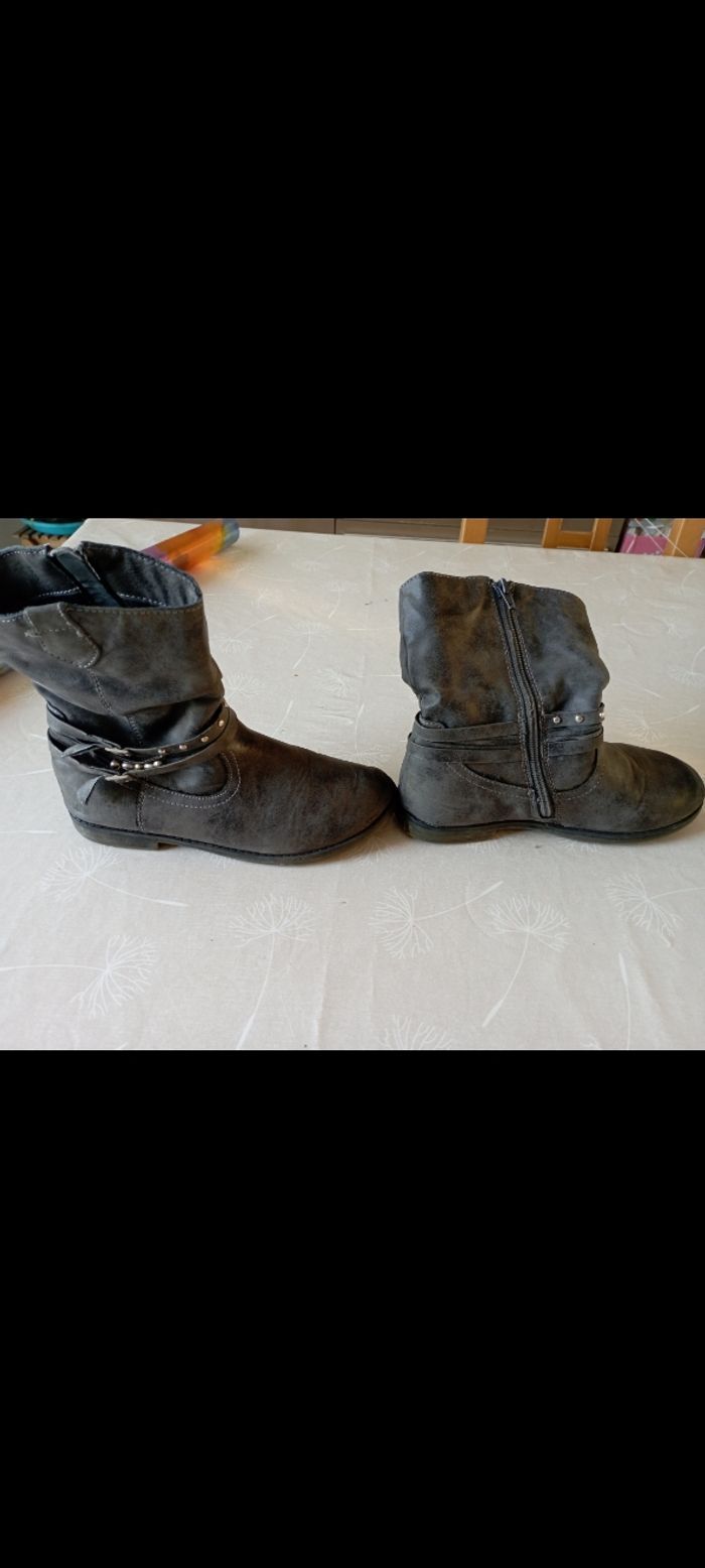Bottines grise à fermeture éclair kitétoi taille 34 - photo numéro 2