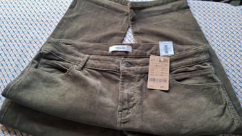 PANTALON VELOURS FEMME KAKI