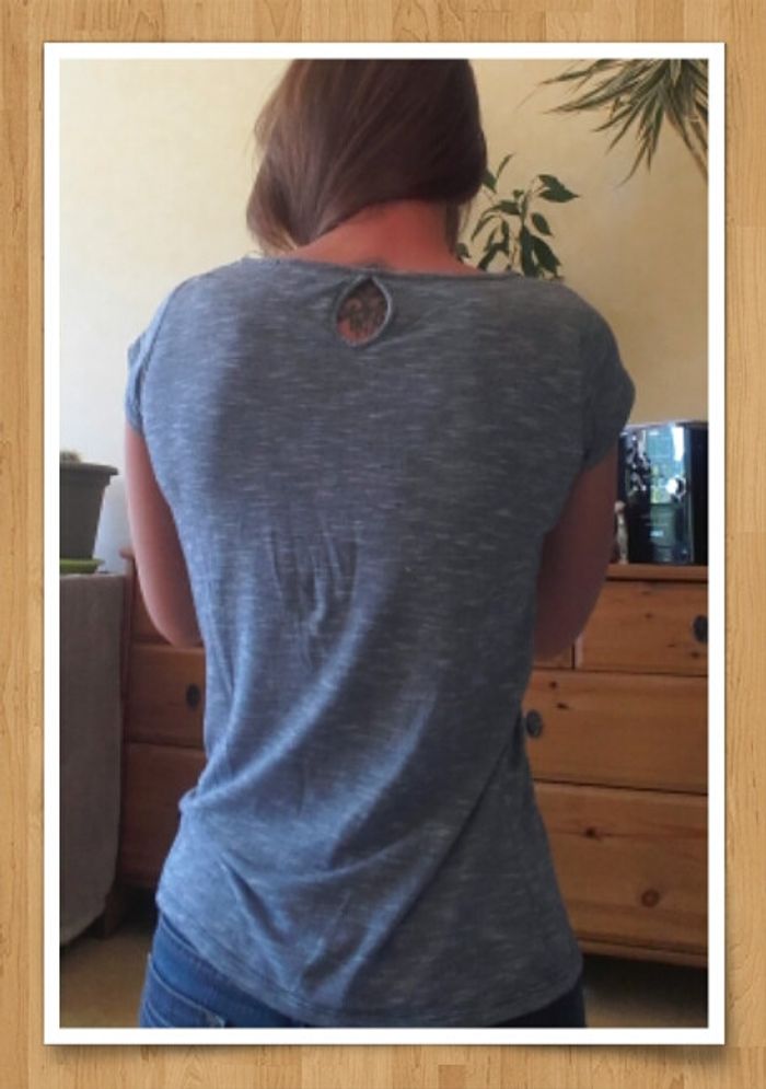Tee shirt - petit haut - cache cache - femme - taille 1 - taille 36 - photo numéro 2