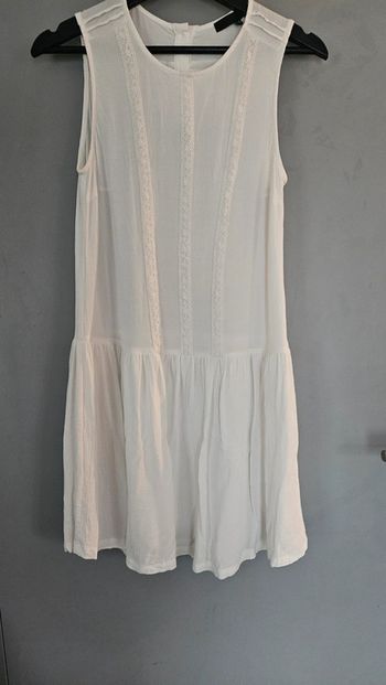 Robe blanche sans manches à volants- Etam-38