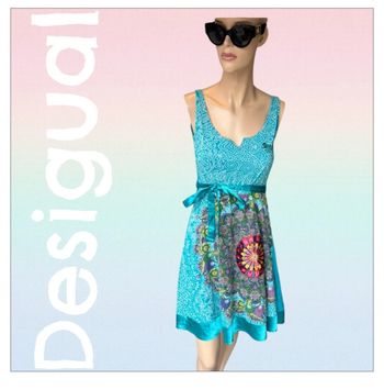 Robe d’été neuve Desigual taille M – bleu turquoise fleuri