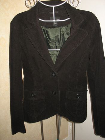 VESTE NOIRE EN VELOURS "H&M" - TAILLE 38 - n°01