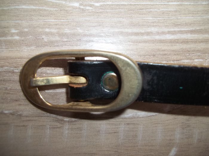 Ceinture cuir fine noire - photo numéro 2