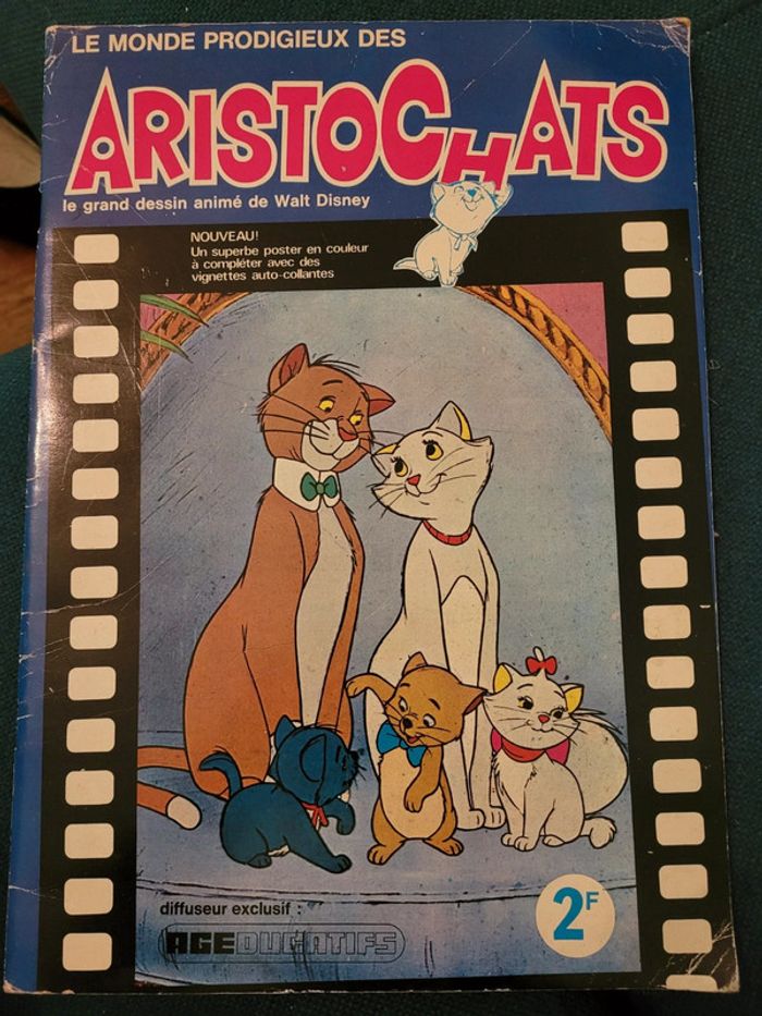 RARE 1971 Album Panini ancien Disney Le monde prodigieux des Aristochats chats complet
