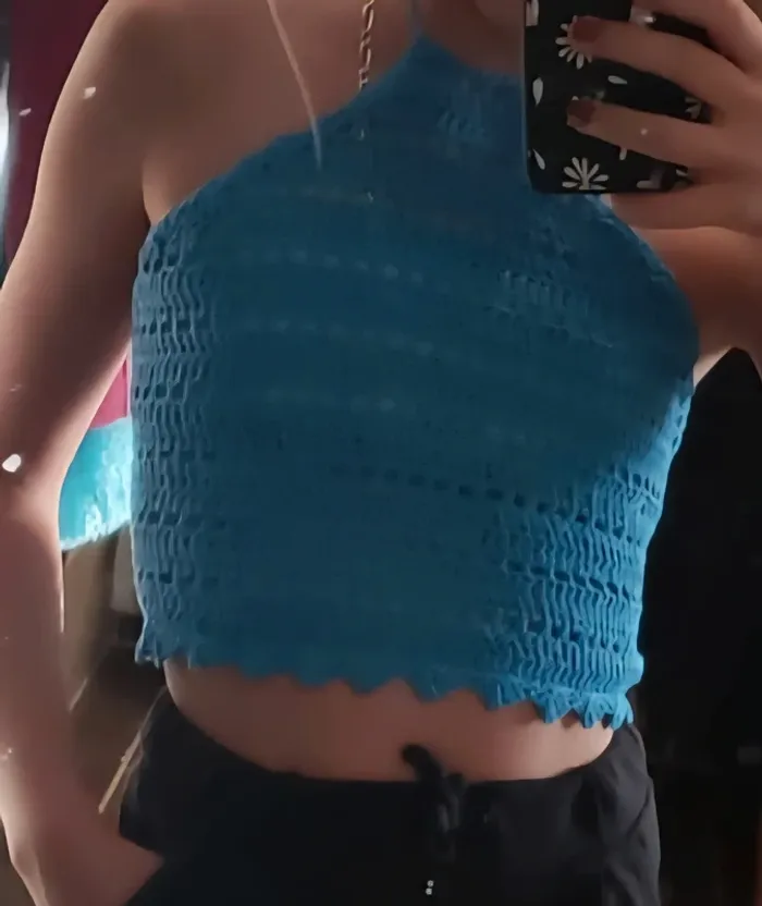 Haut crochet fait main taille 8 10 environ - photo numéro 3