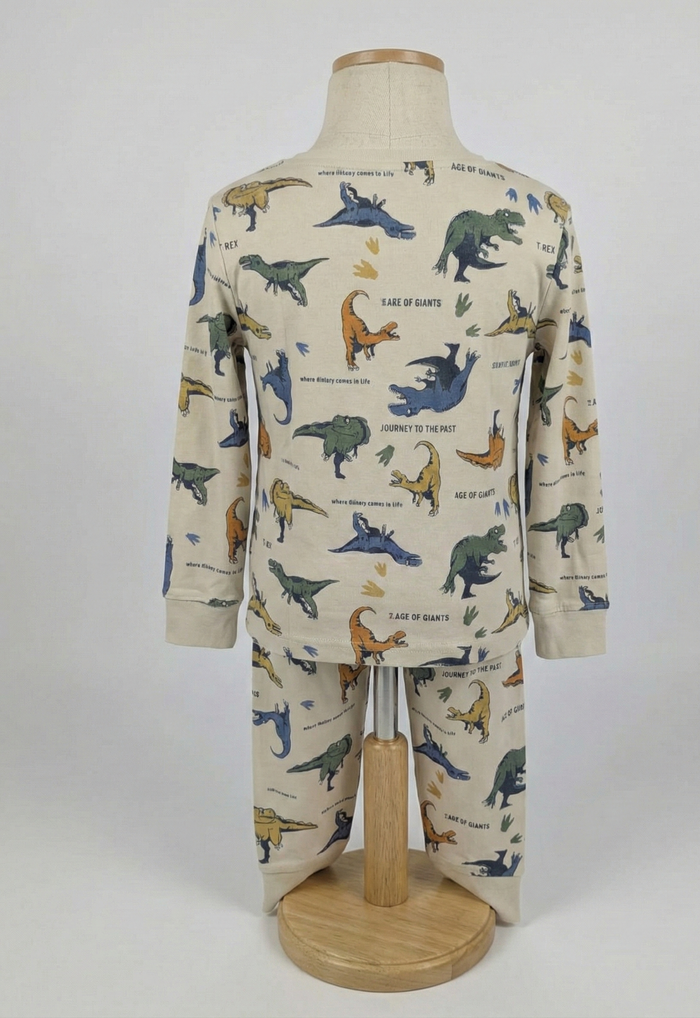 Pyjama Garçon Kiabi - 8 ans (126-131 cm) - Beige Dinosaures "Age of Giants" 🦕 - photo numéro 2
