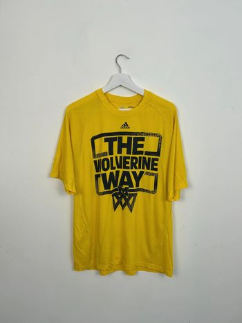 T-shirt Adidas Climalite Homme Jaune | Taille M | Très Bon État | Sport Training | #TM46