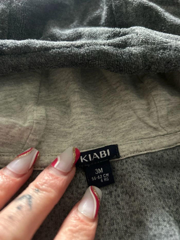 Gilet velours gris Kiabi 3Mois - photo numéro 3