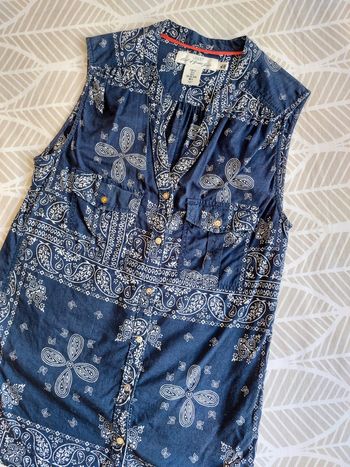 Blouse débardeur bleu marine style bandana