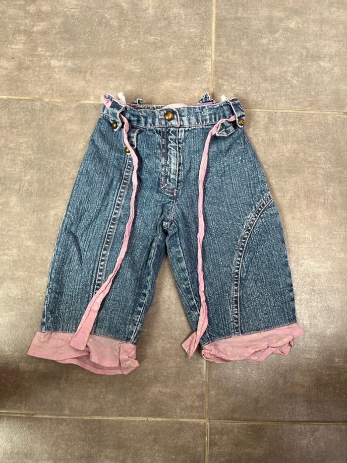 Pantalon en jean bleu et rose orchestra 4 ans