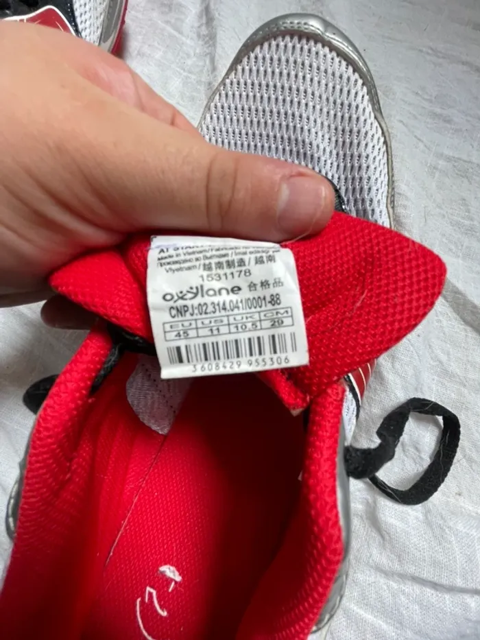 Pointes de course Kalenji AT Start – Taille 45 – Noir / Rouge / Blanc – Excellent état - photo numéro 9