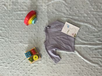 marinière manches longues lilas rayé violet 6 mois natalys dessin pirate sur la manche