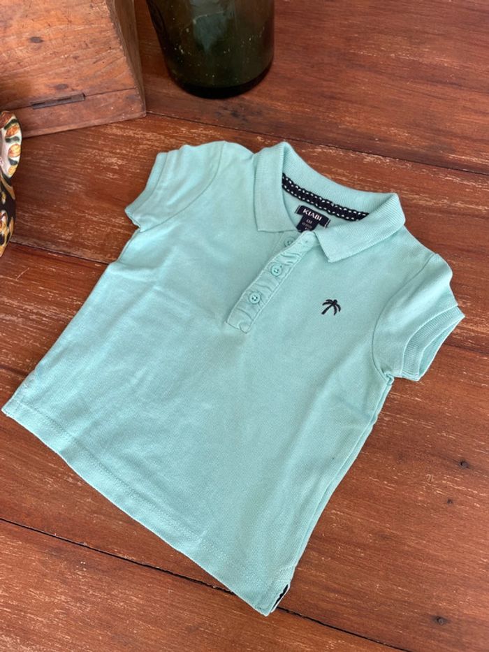 Polo manches courtes turquoise kiabi 6 mois - photo numéro 2