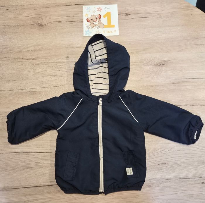 K-Way bleu et beige, Kiabi, 12 mois