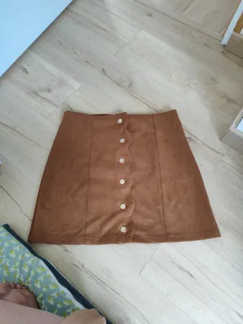 Jupe marron en daim