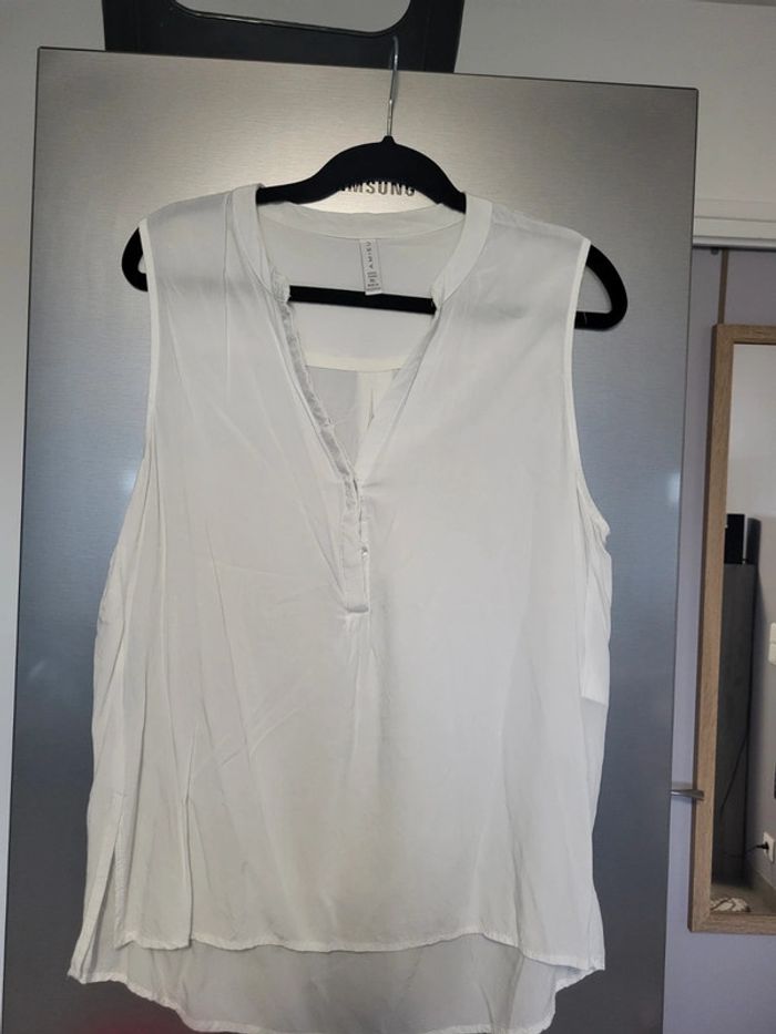 Chemisier sans manche blanc