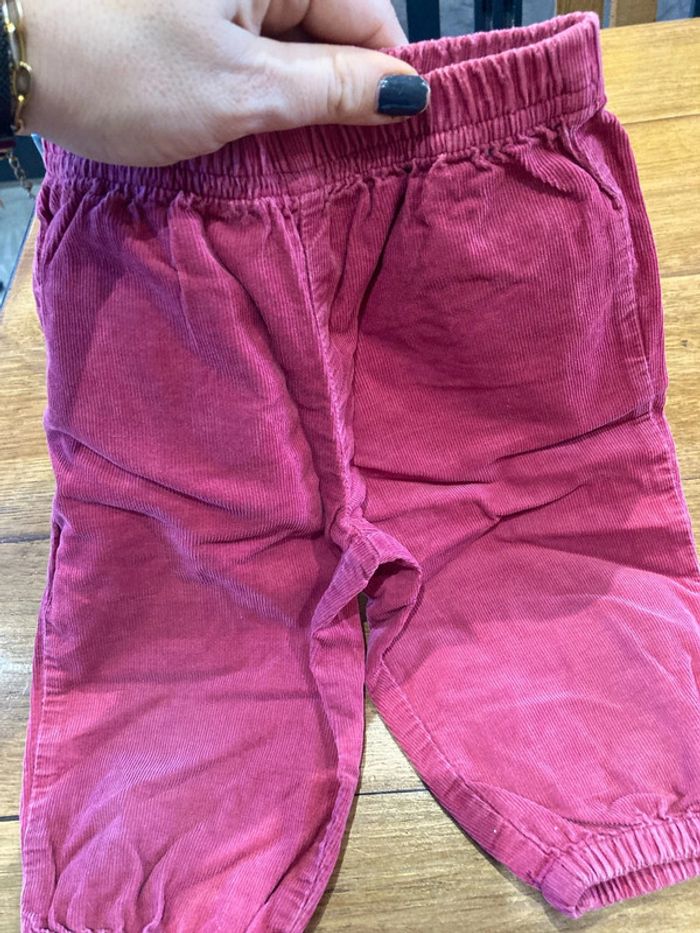 Pantalon velours rose 12 mois - photo numéro 3