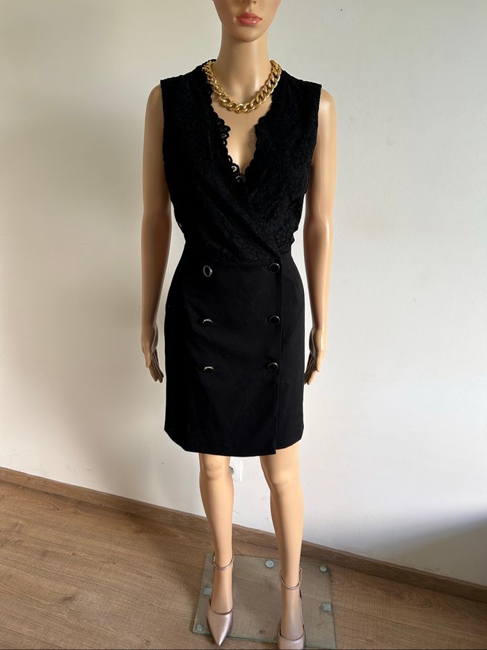 Robe portefeuille noire neuve avec dentelle Morgan taille 36 (valeur 75€) - photo numéro 3