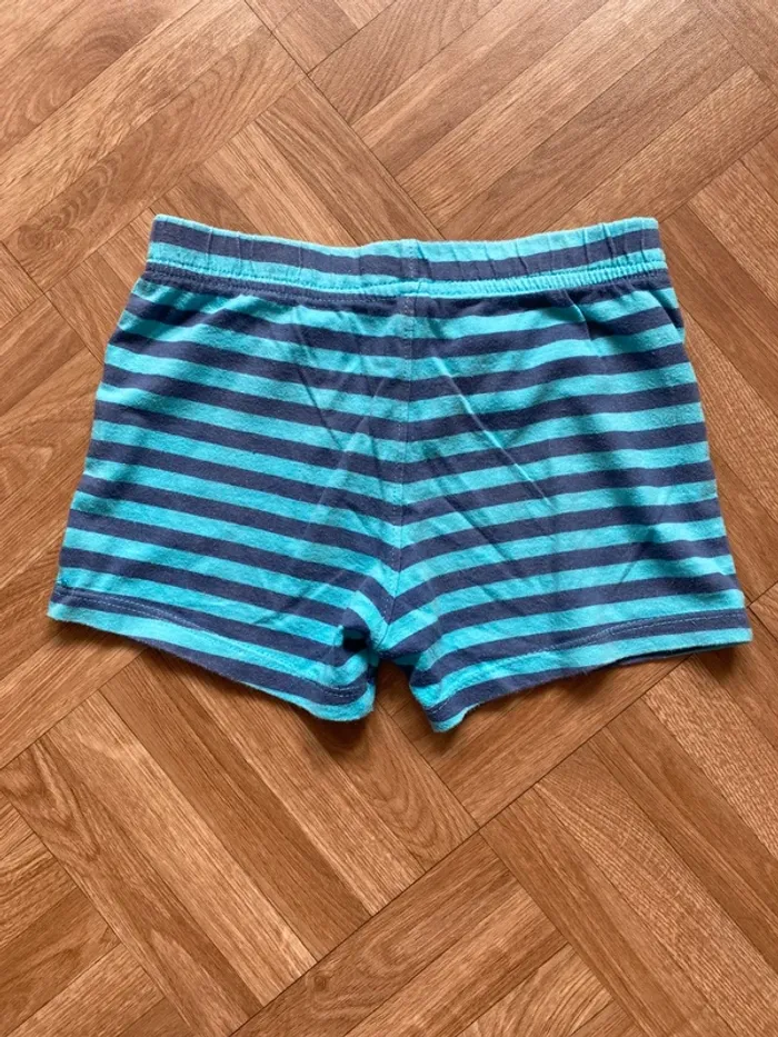 Short bleu à rayures taille 24 mois vintage - photo numéro 3