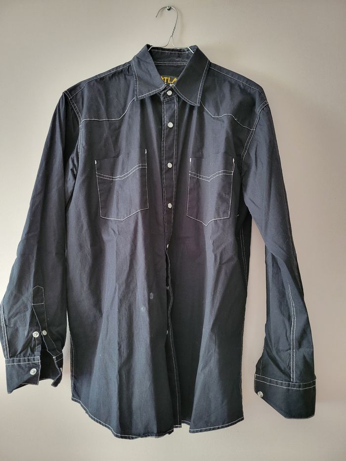 Chemise homme noire manches longues
