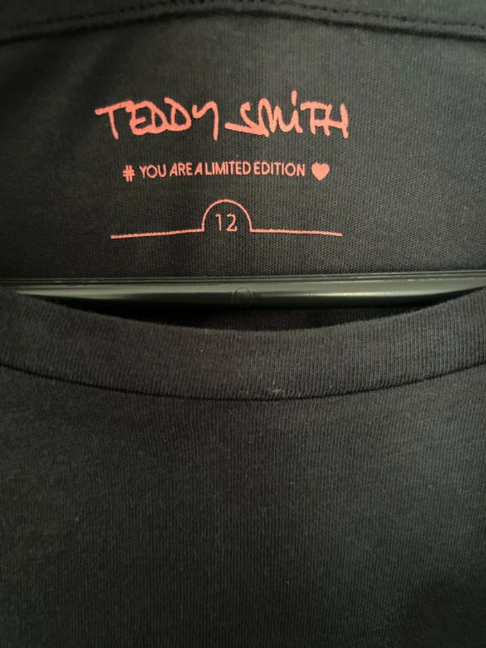 T-shirt Teddy Smith Girly noir rose édition limitée 12ans - photo numéro 2