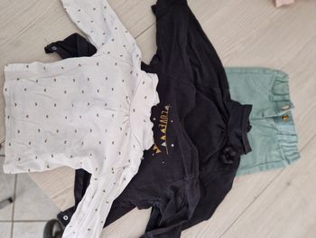 Lot jean + 3 t shirt manches longues filles 6 mois