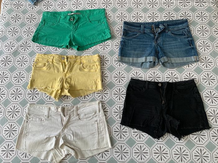 Lot 5 shorts en jean T36